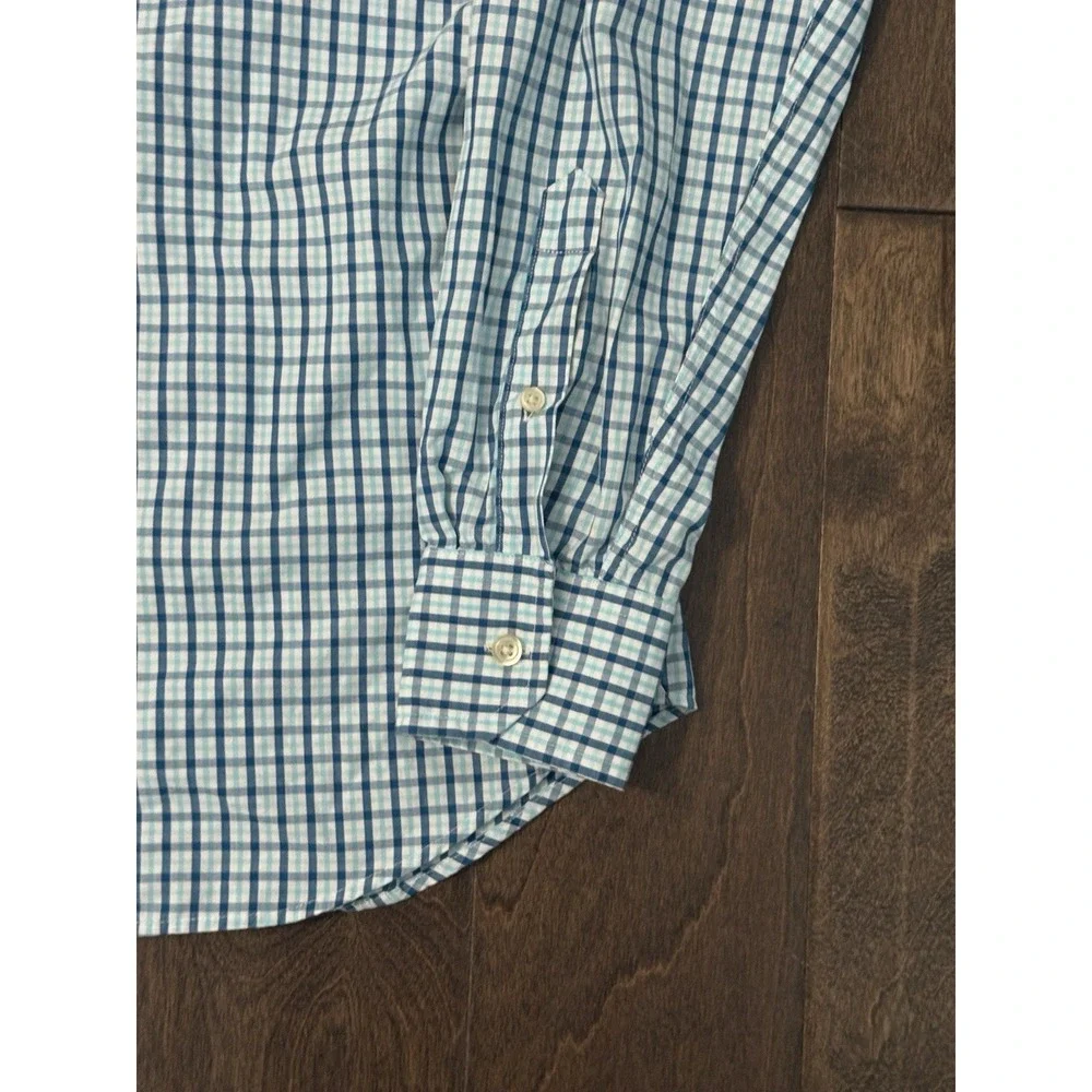 Banana‎ Republic Lot Of Two Mens Blue Plaid Button Down Non Iron Slim Fit Size M